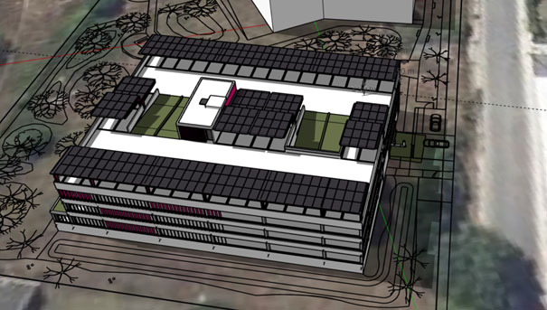 Solarisation parkings Innolin- Vue aérienne nord